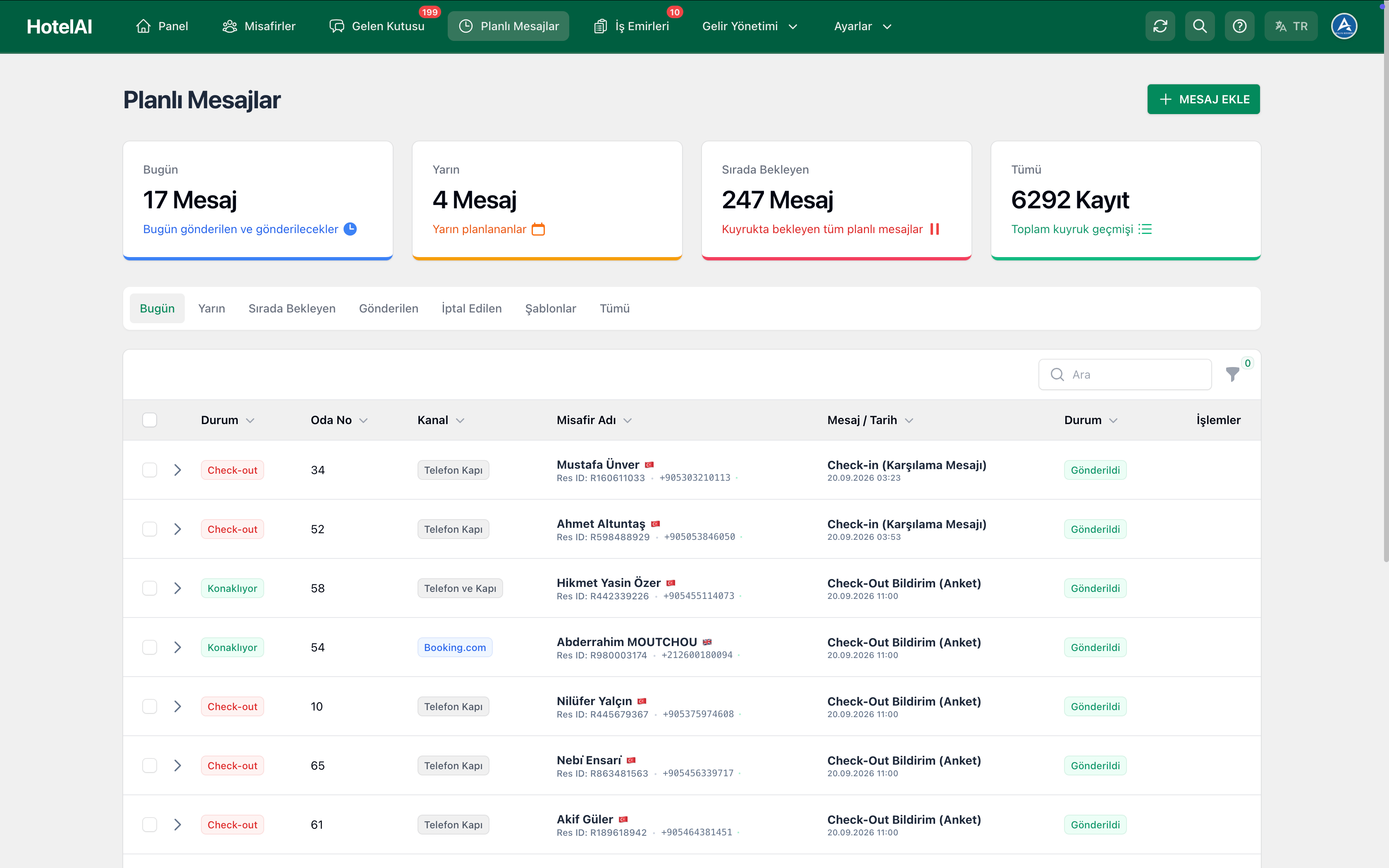 Planned Messages Web Dashboard