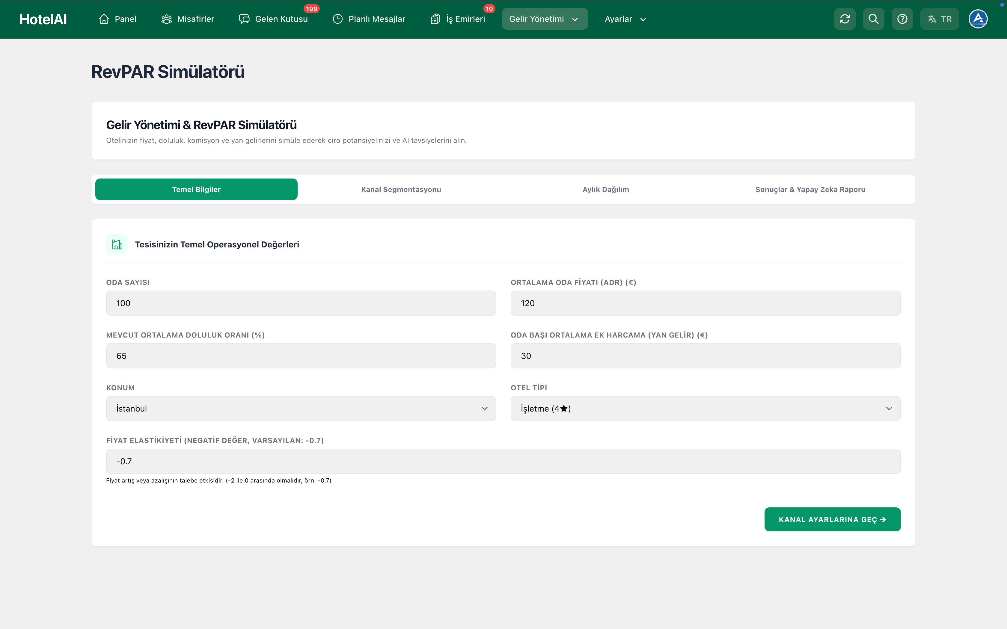 RevPAR Simulator Web Dashboard