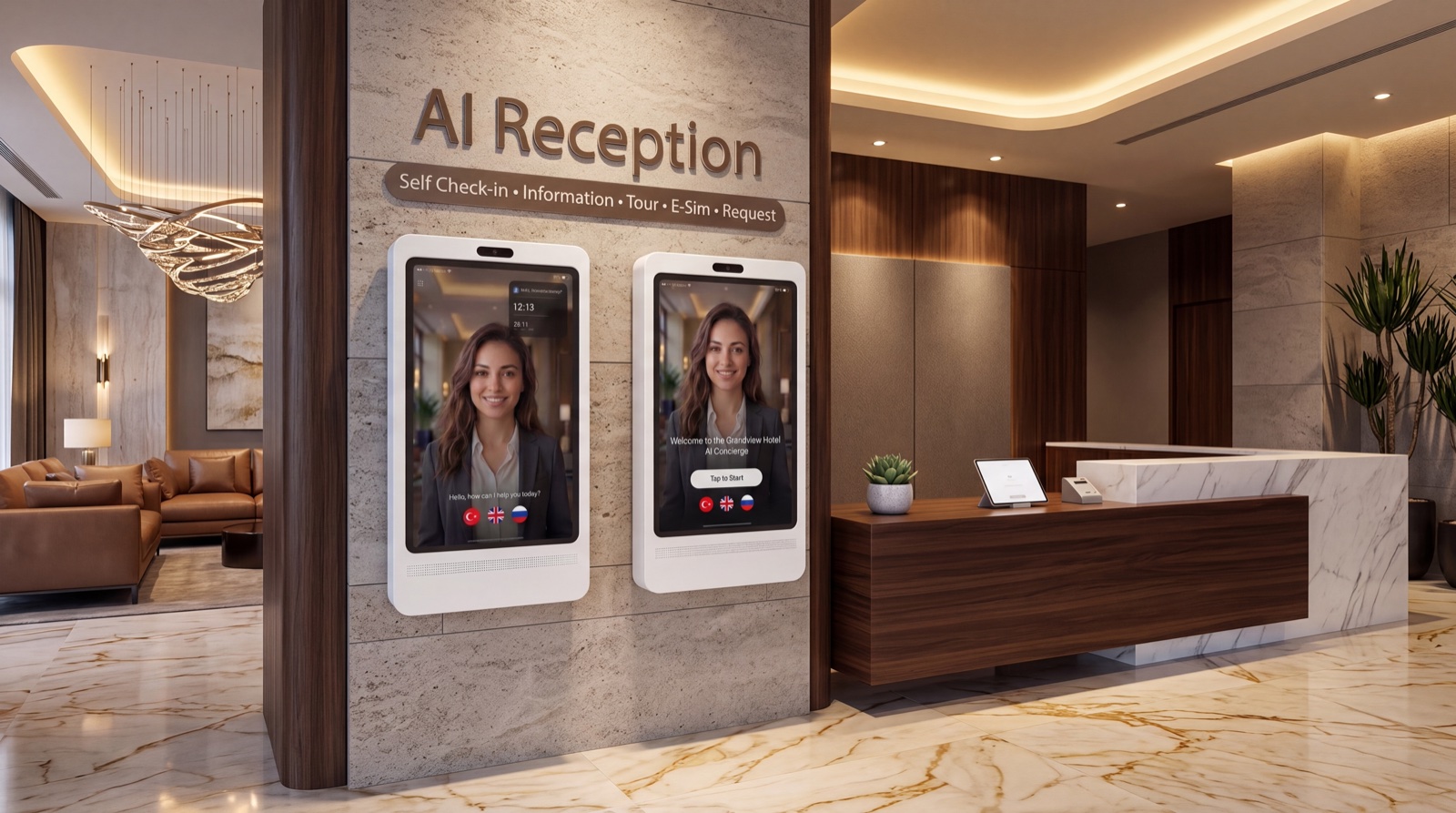 HotelAI Wall 32 inç Duvara Monte Smart Terminal